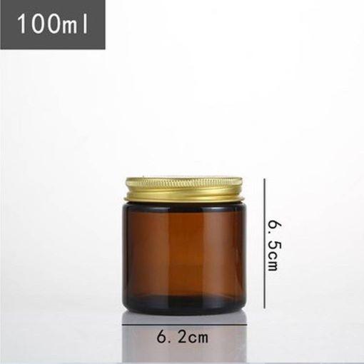 Amber Glass Jar with Gold Lid (100ml) x 1
